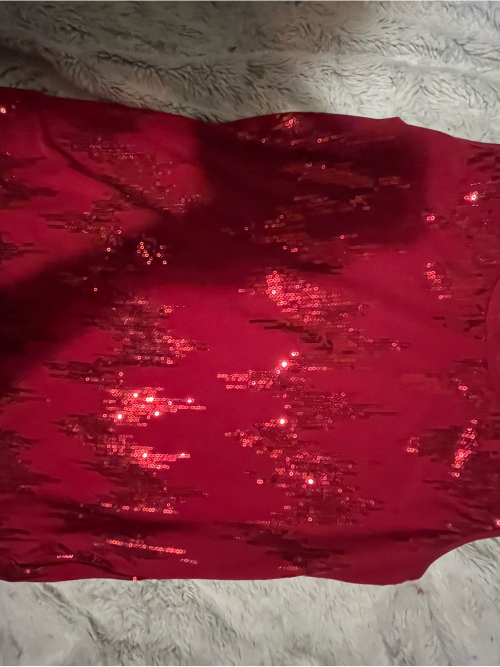 Women's Red Sequin Tank Top - Sparkle Evening Shell